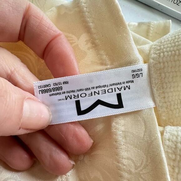 Maidenform Cream Ivory Corset Size L Large Waist Cincher Nipper Shaper Boning - Picture 5 of 7